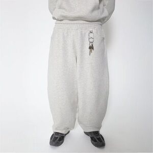 Berlinc Heather Gray Barrel Leg Sweatpants Joggers 100% cotton Size Small S